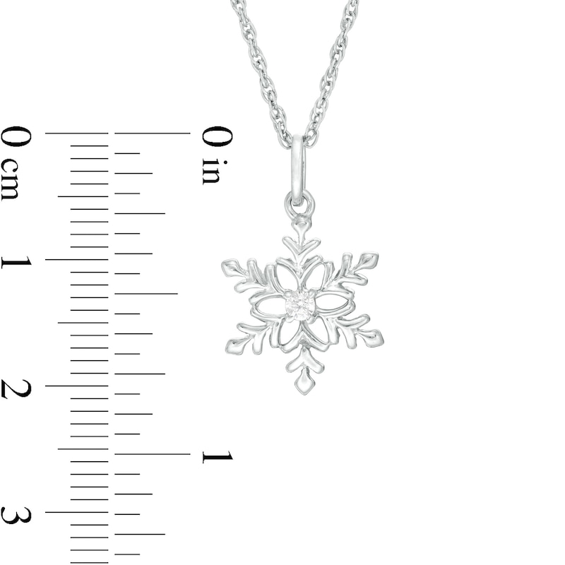 Diamond Accent Snowflake and Cut-Out Snowflake Disc Pendant Set in Sterling Silver