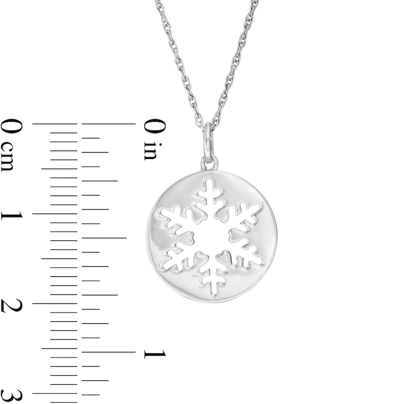 Diamond Accent Snowflake and Cut-Out Snowflake Disc Pendant Set in Sterling Silver