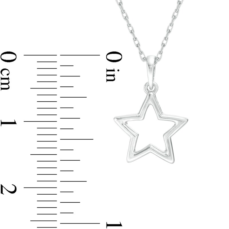 Main Image 4 of Diamond Accent Star and Star Outline Pendant Set in Sterling Silver and 10K Rose Gold