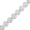 Thumbnail Image 0 of 0.086 CT. T.W. Diamond Love Knot Tennis Bracelet in Sterling Silver - 7.5"