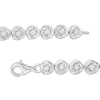 Thumbnail Image 2 of 0.086 CT. T.W. Diamond Love Knot Tennis Bracelet in Sterling Silver - 7.5"