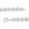Thumbnail Image 3 of 0.086 CT. T.W. Diamond Love Knot Tennis Bracelet in Sterling Silver - 7.5"