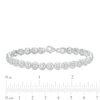 Thumbnail Image 3 of 0.086 CT. T.W. Diamond Love Knot Tennis Bracelet in Sterling Silver - 7.5"