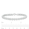 Thumbnail Image 4 of 0.086 CT. T.W. Diamond Love Knot Tennis Bracelet in Sterling Silver - 7.5"