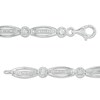 Thumbnail Image 3 of 0.145 CT. T.W. Diamond Frame Alternating Marquise Bracelet in Sterling Silver - 7.25&quot;
