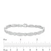 Thumbnail Image 4 of 0.145 CT. T.W. Diamond Frame Alternating Marquise Bracelet in Sterling Silver - 7.25&quot;