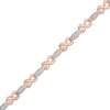 Thumbnail Image 1 of 0.18 CT. T.W. Composite Diamond Alternating Marquise and Infinity Bracelet in 10K Rose Gold - 7.25"
