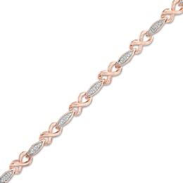 0.18 CT. T.W. Composite Diamond Alternating Marquise and Infinity Bracelet in 10K Rose Gold - 7.25&quot;