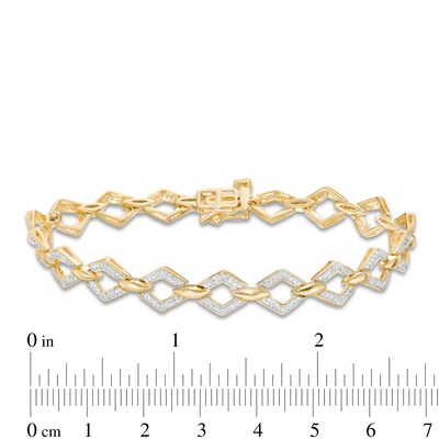 0.23 CT. T.W. Diamond Geometric Marquise Link Bracelet in 10K Gold - 7.25"