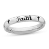 Thumbnail Image 1 of Stackable Expressions™ 3.5mm Black Enamel "Faith" Band in Sterling Silver