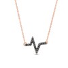 Thumbnail Image 1 of 0.086 CT. T.W. Black Diamond Heartbeat Necklace in 10K Rose Gold
