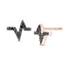 Thumbnail Image 1 of 0.065 CT. T.W. Black Diamond Heartbeat Stud Earrings in 10K Rose Gold