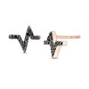 Thumbnail Image 0 of 0.065 CT. T.W. Black Diamond Heartbeat Stud Earrings in 10K Rose Gold