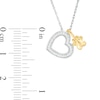 Thumbnail Image 1 of 0.087 CT. T.W. Diamond Heart Outline and Paw Print Pendant in Sterling Silver and 10K Gold