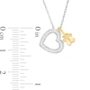 Thumbnail Image 2 of 0.087 CT. T.W. Diamond Heart Outline and Paw Print Pendant in Sterling Silver and 10K Gold