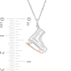 Thumbnail Image 2 of 0.04 CT. Diamond Solitaire Ice Skate Pendant in Sterling Silver and 10K Rose Gold