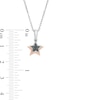 Thumbnail Image 2 of 0.04 CT. T.W. Black Diamond Double Star Pendant in Sterling Silver and 10K Rose Gold
