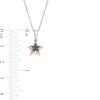 0.04 CT. T.W. Black Diamond Double Star Pendant in Sterling Silver and 10K Rose Gold