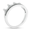 Thumbnail Image 3 of 0.04 CT. T.W.  Black and White Diamond Crown Ring in Sterling Silver