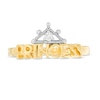 Thumbnail Image 3 of Diamond Accent Tiara "PRINCESS" Ring in Sterling Silver with 14K Gold Plate