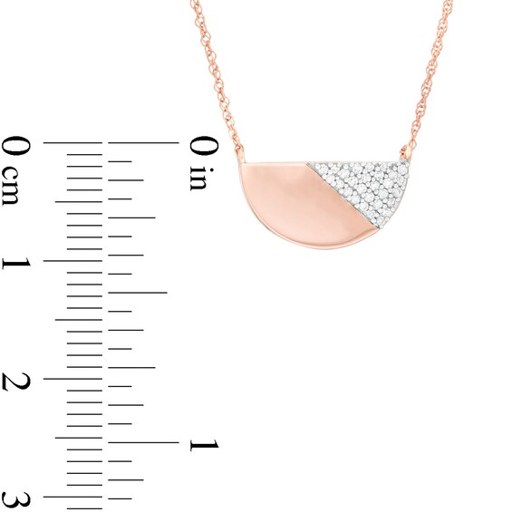 0.085 CT. T.W. 0.085 CT. T.W. Diamond Half Circle Necklace in 10K Rose Gold