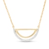 Thumbnail Image 0 of 0.085 CT. T.W. Diamond Open Half Circle Necklace in 10K Gold