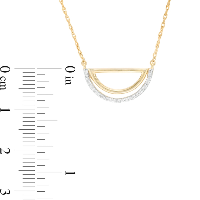 0.085 CT. T.W. Diamond Open Half Circle Necklace in 10K Gold