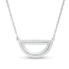 Thumbnail Image 0 of 0.115 CT. T.W. Diamond Open Half Circle Necklace in Sterling Silver