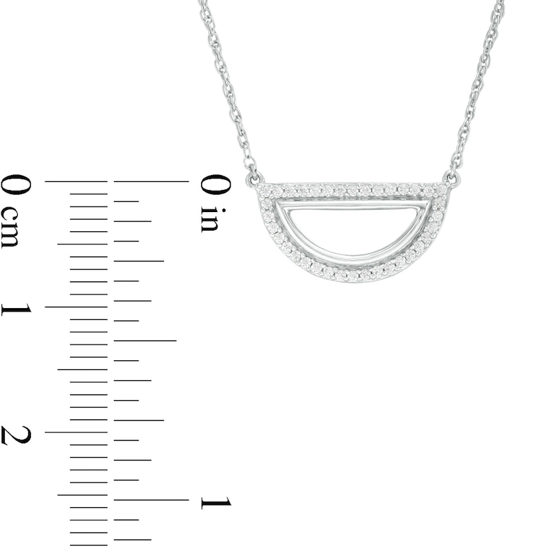 0.115 CT. T.W. Diamond Open Half Circle Necklace in Sterling Silver