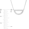 Thumbnail Image 2 of 0.115 CT. T.W. Diamond Open Half Circle Necklace in Sterling Silver