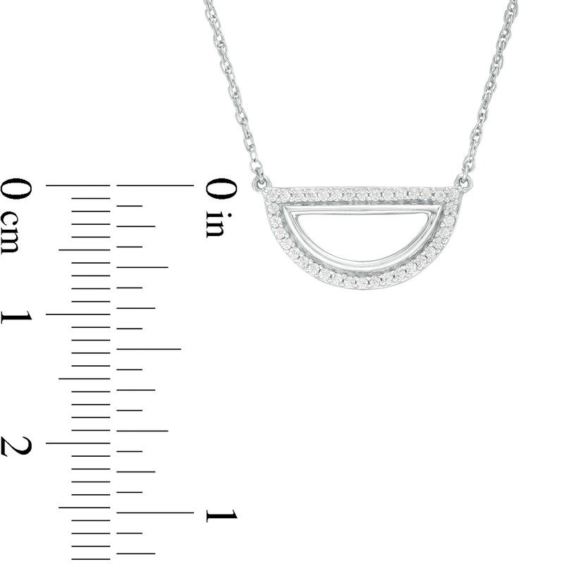 0.115 CT. T.W. Diamond Open Half Circle Necklace in Sterling Silver