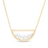 Thumbnail Image 0 of 0.18 CT. T.W. Diamond Scatter Open Half Circle Necklace in 10K Gold