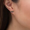 Thumbnail Image 2 of 0.23 CT. T.W. Black Diamond Half Circle Stud Earrings in Sterling Silver with 14K Gold Plate