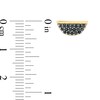 Thumbnail Image 3 of 0.23 CT. T.W. Black Diamond Half Circle Stud Earrings in Sterling Silver with 14K Gold Plate