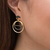 Thumbnail Image 2 of 0.45 CT. T.W. Black Diamond Open Circles Drop Earrings in 10K Gold