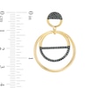 Thumbnail Image 3 of 0.45 CT. T.W. Black Diamond Open Circles Drop Earrings in 10K Gold