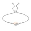 Thumbnail Image 0 of 0.065 CT. T.W. Diamond Half Circle Bolo Bracelet in Sterling Silver and 10K Rose Gold - 9.5"