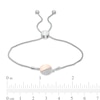 Thumbnail Image 2 of 0.065 CT. T.W. Diamond Half Circle Bolo Bracelet in Sterling Silver and 10K Rose Gold - 9.5"