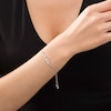 Thumbnail Image 1 of 0.14 CT. T.W. Diamond Alternating Half Circles Bolo Bracelet in Sterling Silver - 9.5"
