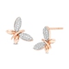 Thumbnail Image 0 of 0.14 CT. T.W. Diamond Butterfly Stud Earrings in 10K Rose Gold