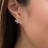Thumbnail Image 2 of 0.14 CT. T.W. Diamond Butterfly Stud Earrings in 10K Rose Gold