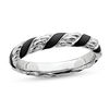Thumbnail Image 1 of Stackable Expressions™ 3.0mm Twisted Black Enamel Ring in Sterling Silver