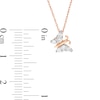 Thumbnail Image 3 of 0.18 CT. T.W. Composite Diamond Tilted Butterfly Pendant in 10K Rose Gold