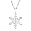 Thumbnail Image 1 of 0.04 CT. T.W. Diamond Snowflake Pendant in Sterling Silver
