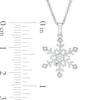 Thumbnail Image 2 of 0.04 CT. T.W. Diamond Snowflake Pendant in Sterling Silver
