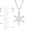 Thumbnail Image 3 of 0.04 CT. T.W. Diamond Snowflake Pendant in Sterling Silver