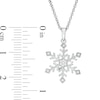 Thumbnail Image 4 of 0.04 CT. T.W. Diamond Snowflake Pendant in Sterling Silver