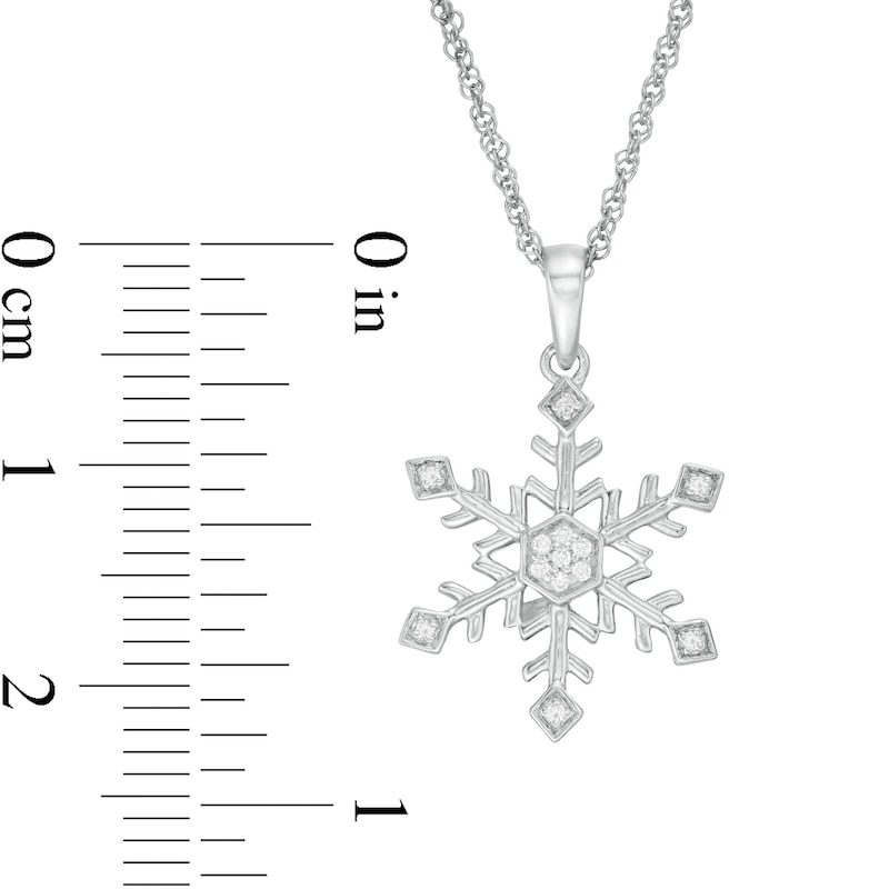 0.04 CT. T.W. Diamond Snowflake Pendant in Sterling Silver