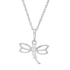 Thumbnail Image 0 of 0.04 CT. T.W. Diamond Dragonfly Pendant in Sterling Silver