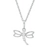 0.04 CT. T.W. Diamond Dragonfly Pendant in Sterling Silver